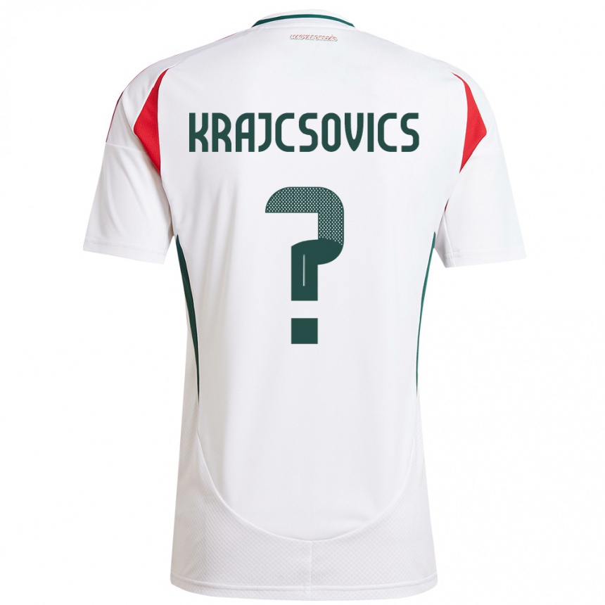 Kids Football Hungary Ábel Krajcsovics #0 White Away Jersey 24-26 T-Shirt