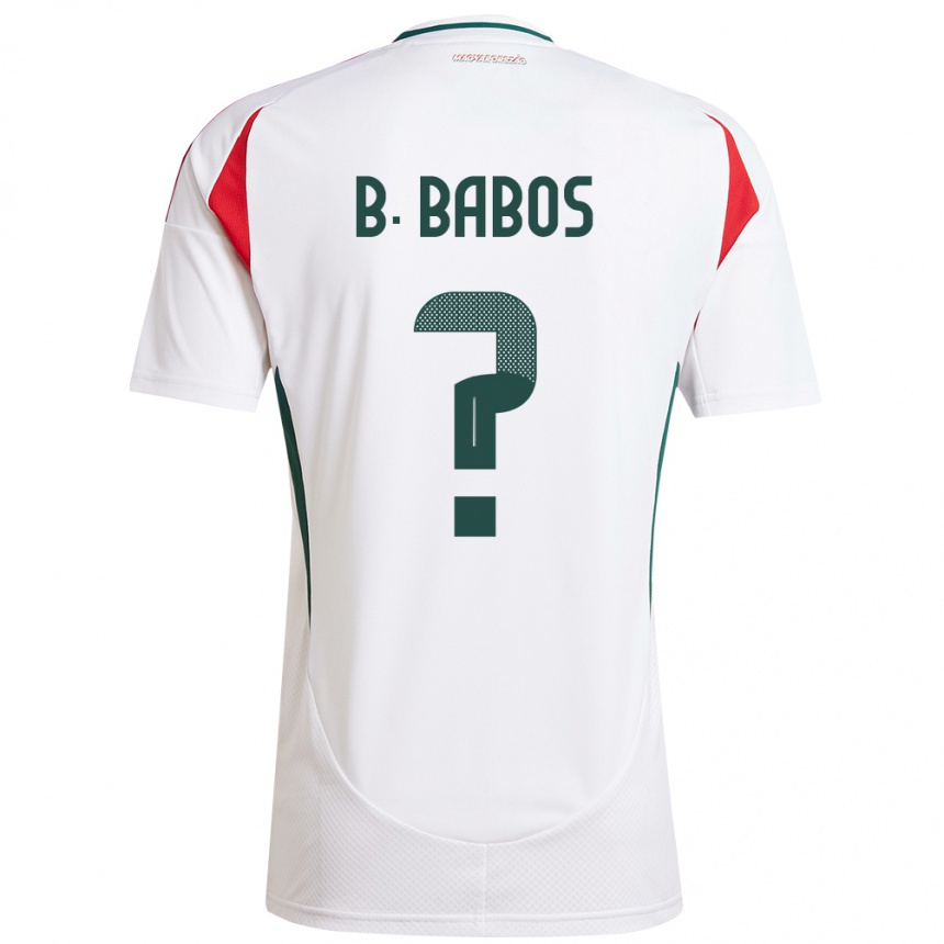 Kids Football Hungary Bence Babos #0 White Away Jersey 24-26 T-Shirt