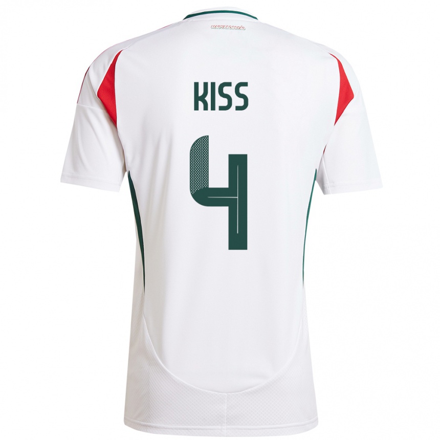 Kids Football Hungary Bálint Kiss #4 White Away Jersey 24-26 T-Shirt