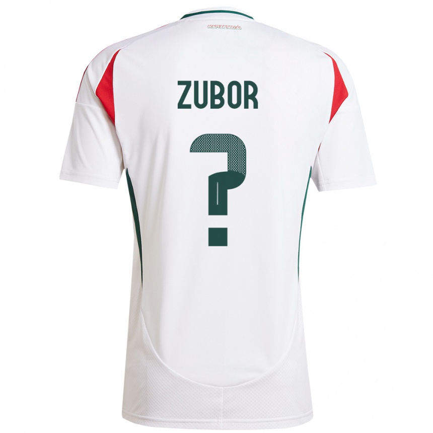 Kids Football Hungary Ádám Zubor #0 White Away Jersey 24-26 T-Shirt