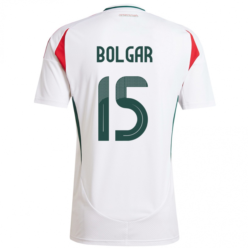 Kids Football Hungary Botond Bolgár #15 White Away Jersey 24-26 T-Shirt