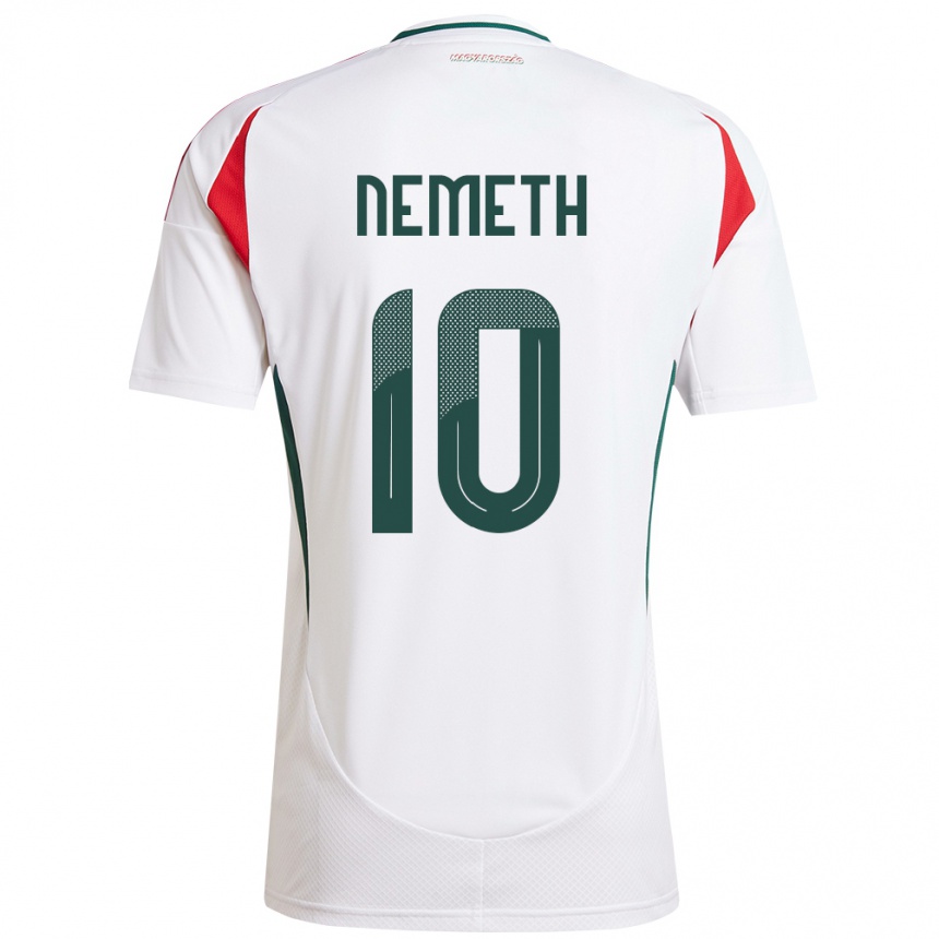 Kids Football Hungary Hunor Németh #10 White Away Jersey 24-26 T-Shirt