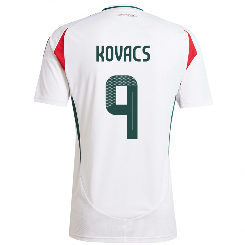 Kids Football Hungary Patrik Kovács #9 White Away Jersey 24-26 T-Shirt