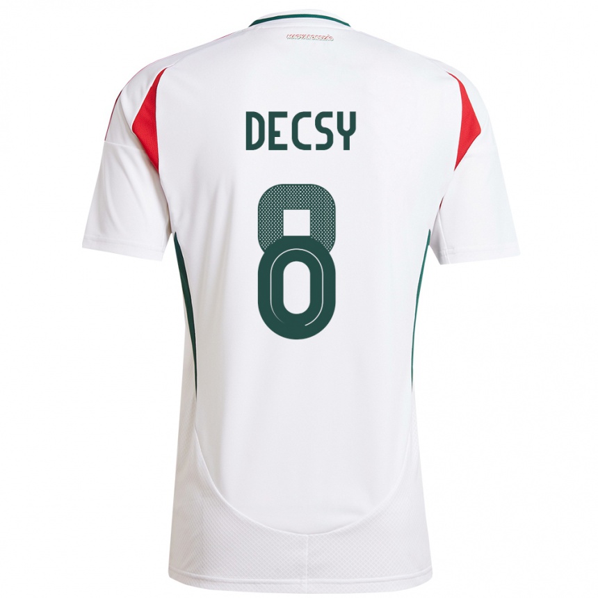 Kids Football Hungary Ádám Décsy #8 White Away Jersey 24-26 T-Shirt