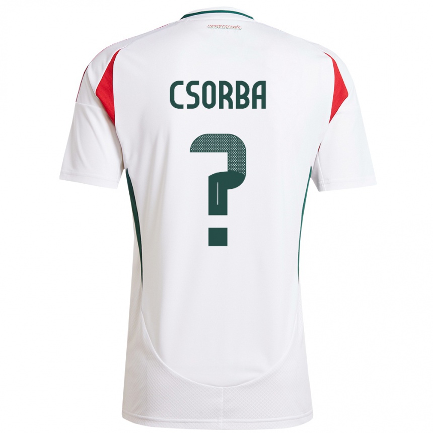 Kids Football Hungary Noel Csorba #0 White Away Jersey 24-26 T-Shirt