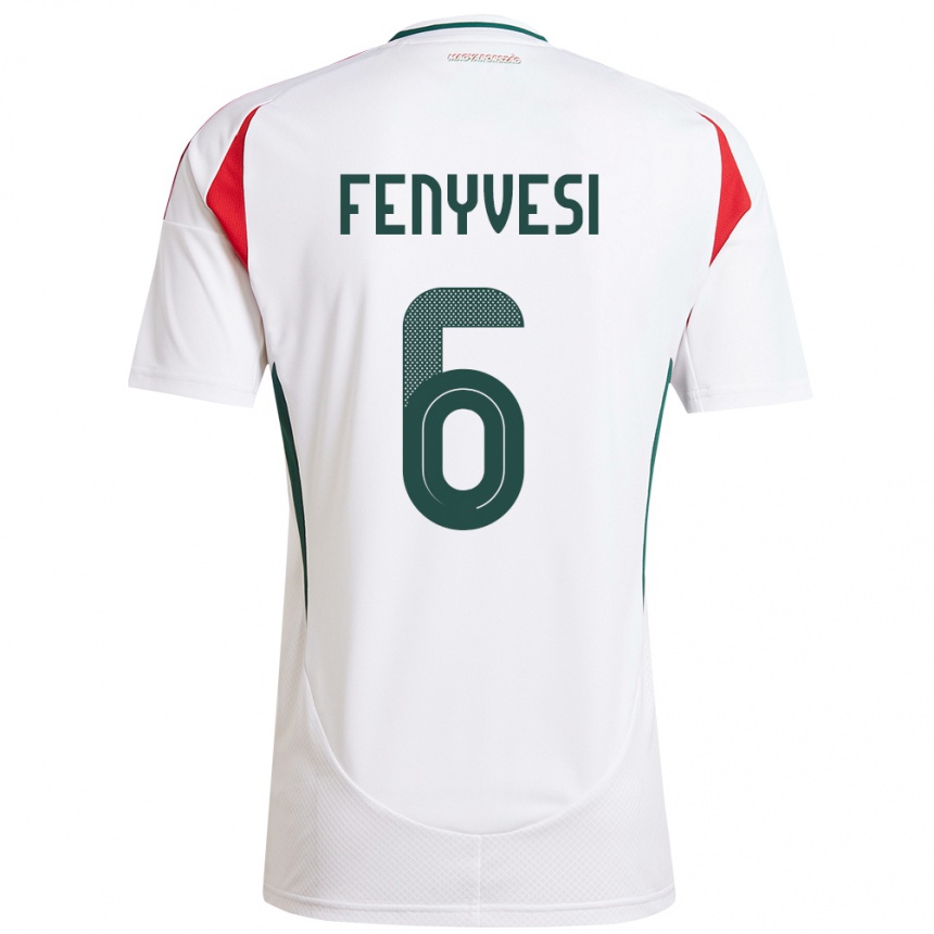 Kids Football Hungary Evelin Fenyvesi #6 White Away Jersey 24-26 T-Shirt