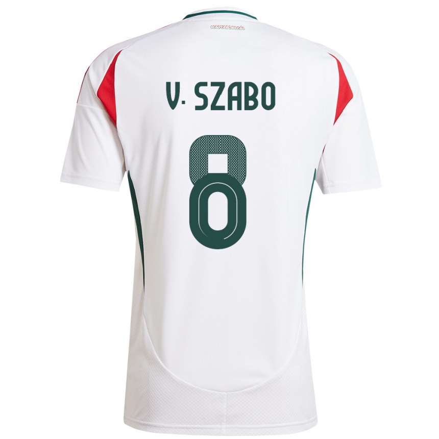 Kids Football Hungary Viktória Szabó #8 White Away Jersey 24-26 T-Shirt