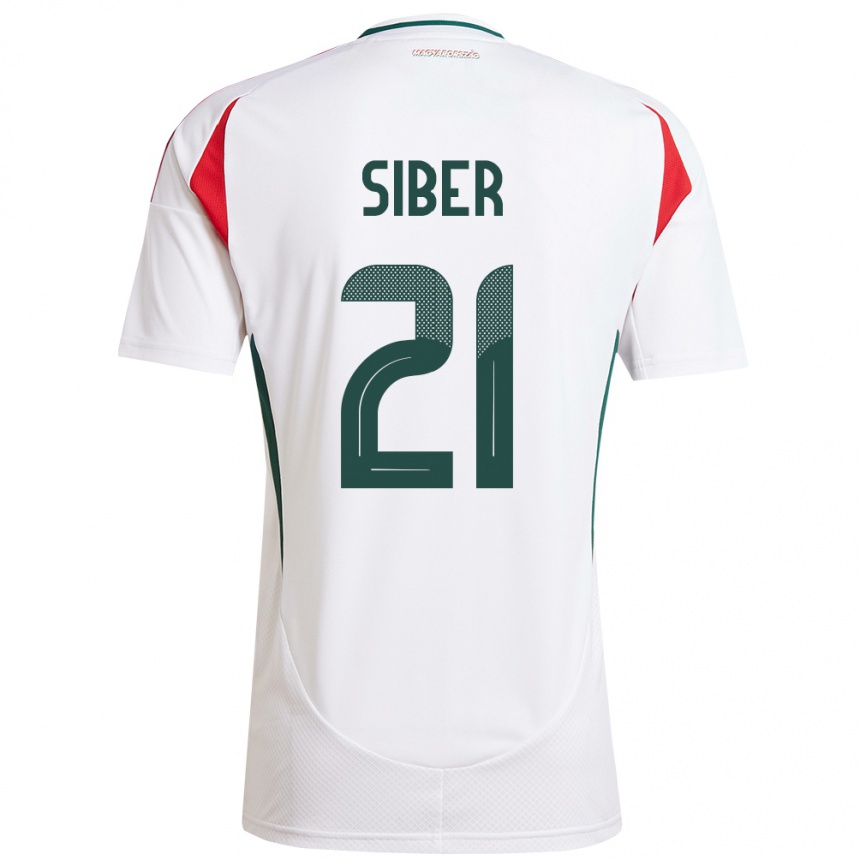 Kids Football Hungary Glória Siber #21 White Away Jersey 24-26 T-Shirt