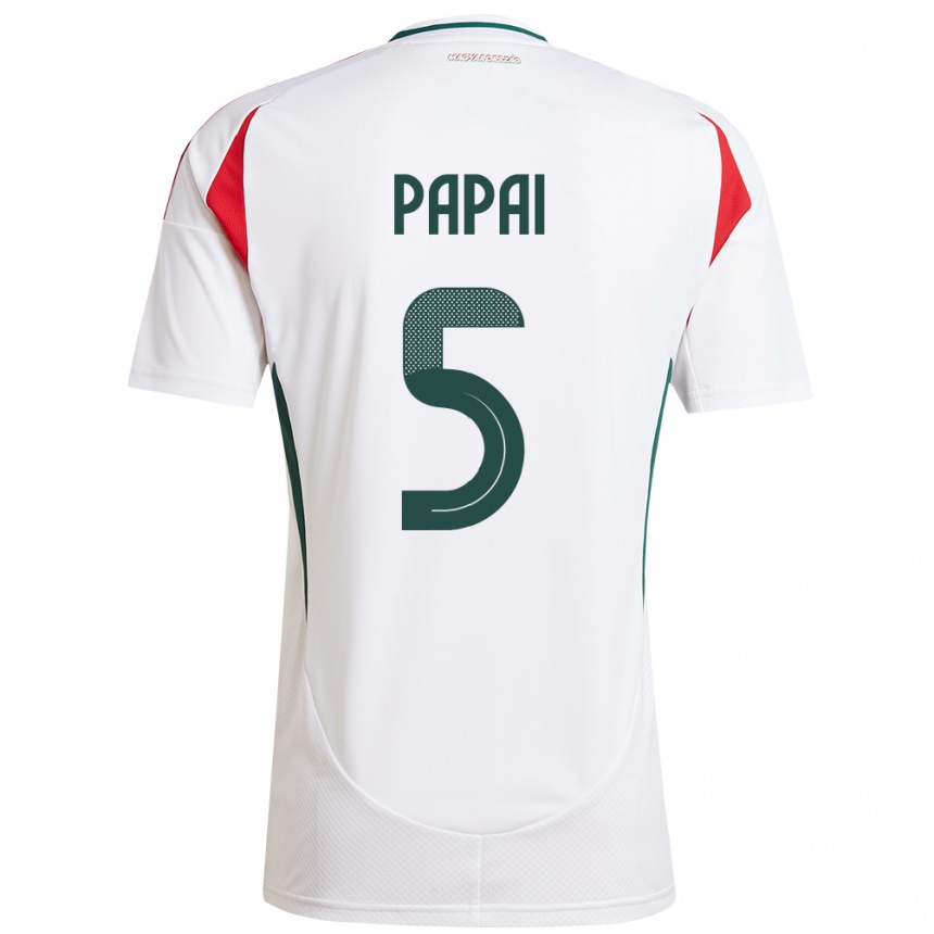 Kids Football Hungary Emőke Pápai #5 White Away Jersey 24-26 T-Shirt