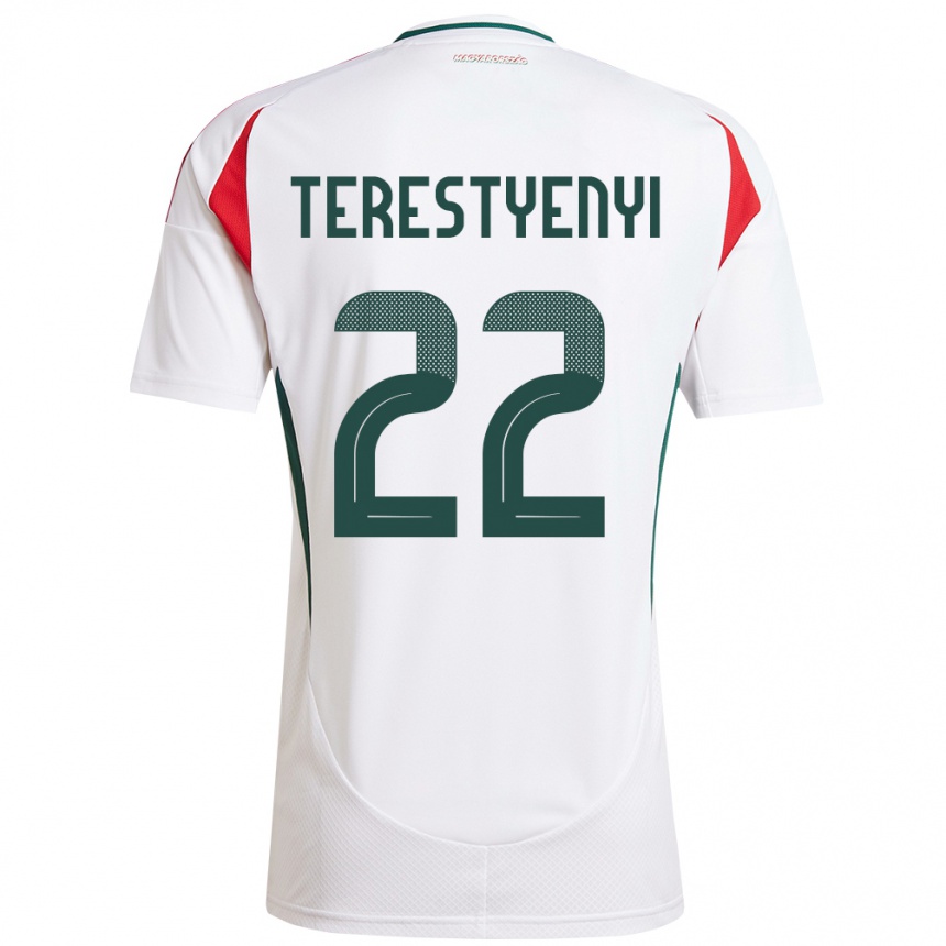 Kids Football Hungary Anna Terestyényi #22 White Away Jersey 24-26 T-Shirt