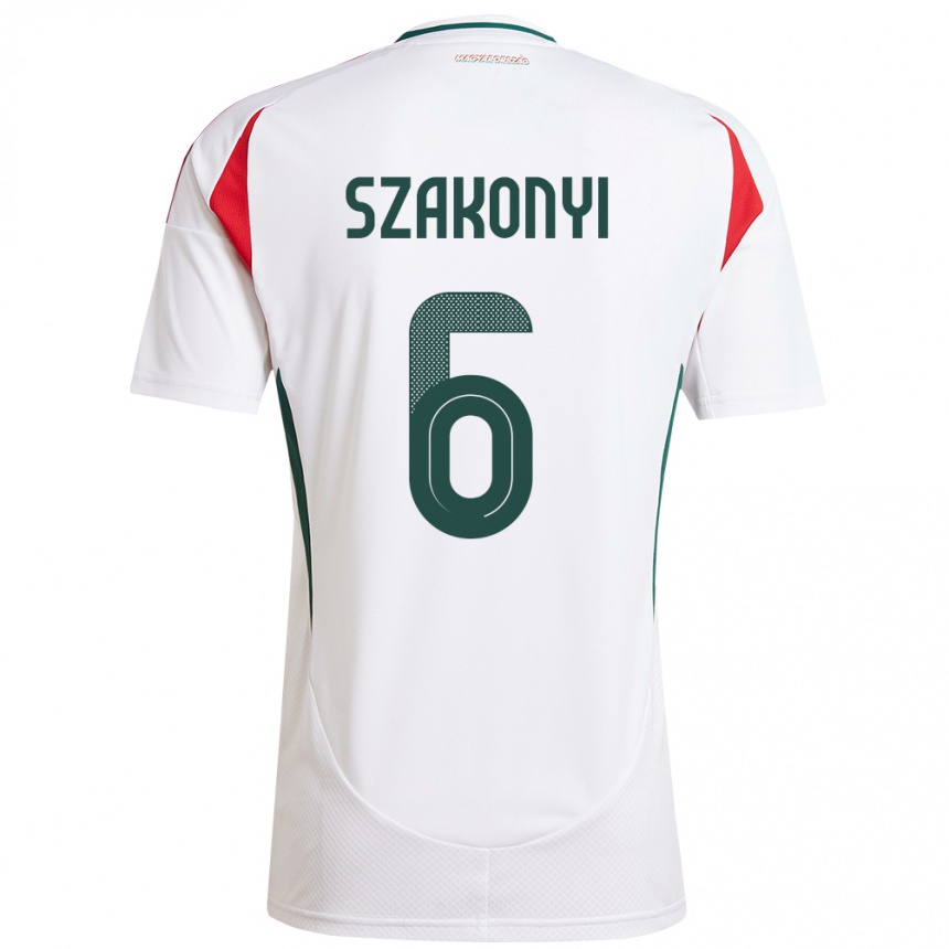 Kids Football Hungary Emese Szakonyi #6 White Away Jersey 24-26 T-Shirt