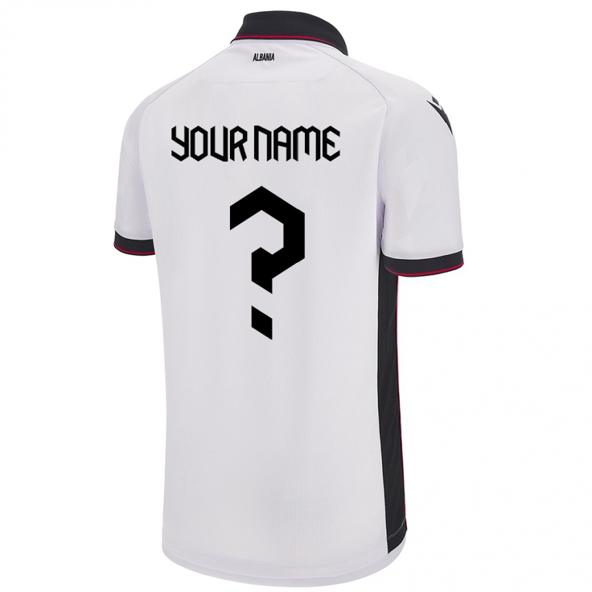 Kids Football Albania Your Name #0 White Away Jersey 24-26 T-Shirt