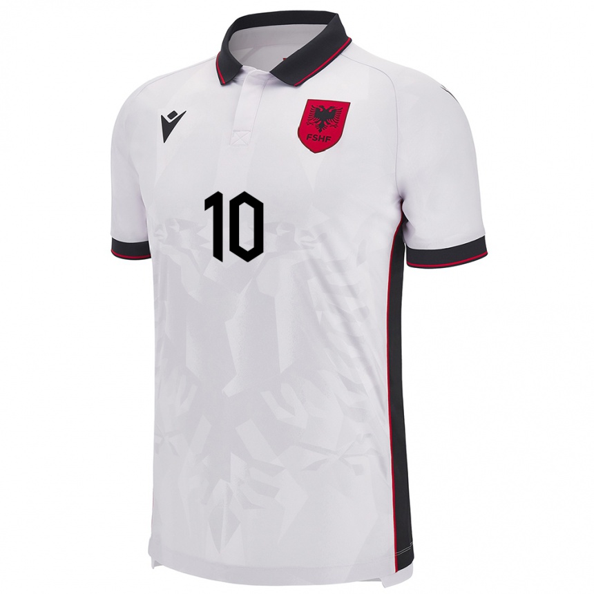 Kids Football Albania Qëndresa Krasniqi #10 White Away Jersey 24-26 T-Shirt