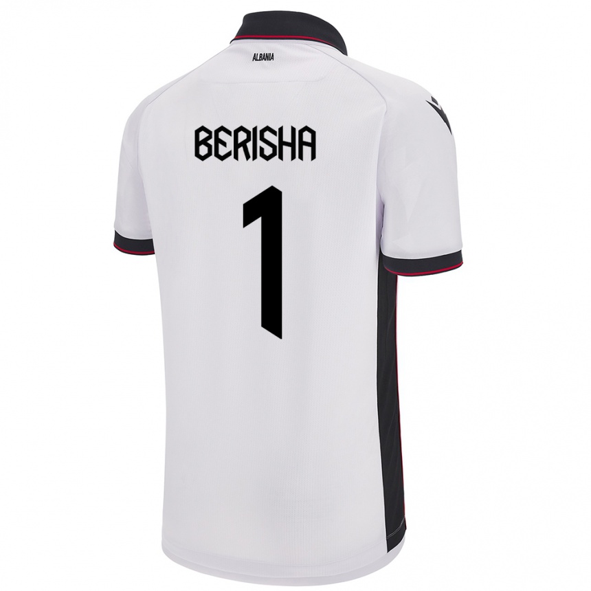 Kids Football Albania Etrit Berisha #1 White Away Jersey 24-26 T-Shirt