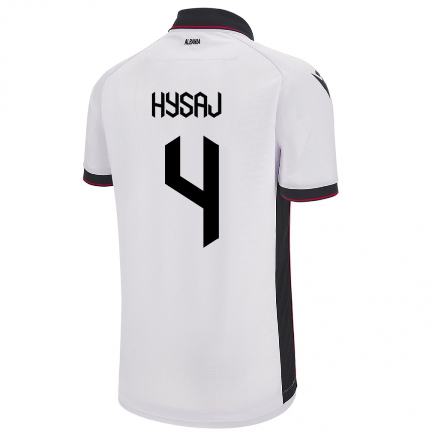 Kids Football Albania Elseid Hysaj #4 White Away Jersey 24-26 T-Shirt