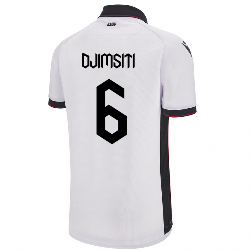 Kids Football Albania Berat Djimsiti #6 White Away Jersey 24-26 T-Shirt