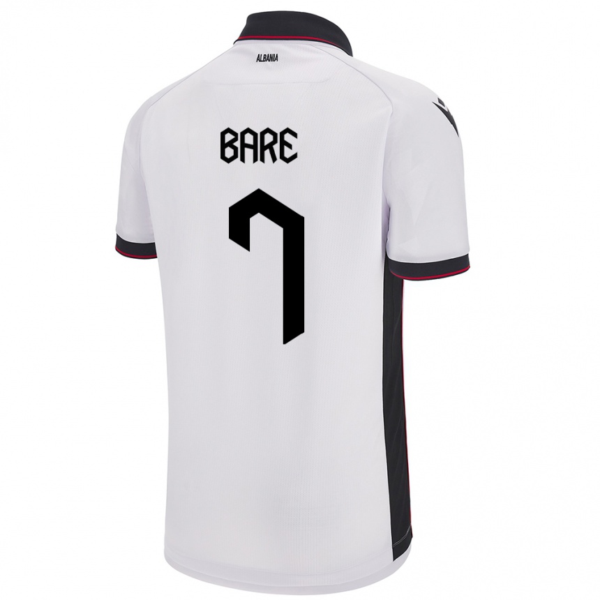 Kids Football Albania Keidi Bare #7 White Away Jersey 24-26 T-Shirt