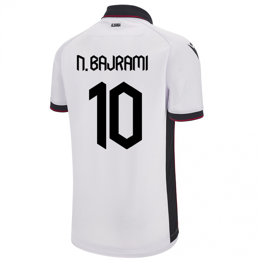 Kids Football Albania Nedim Bajrami #10 White Away Jersey 24-26 T-Shirt