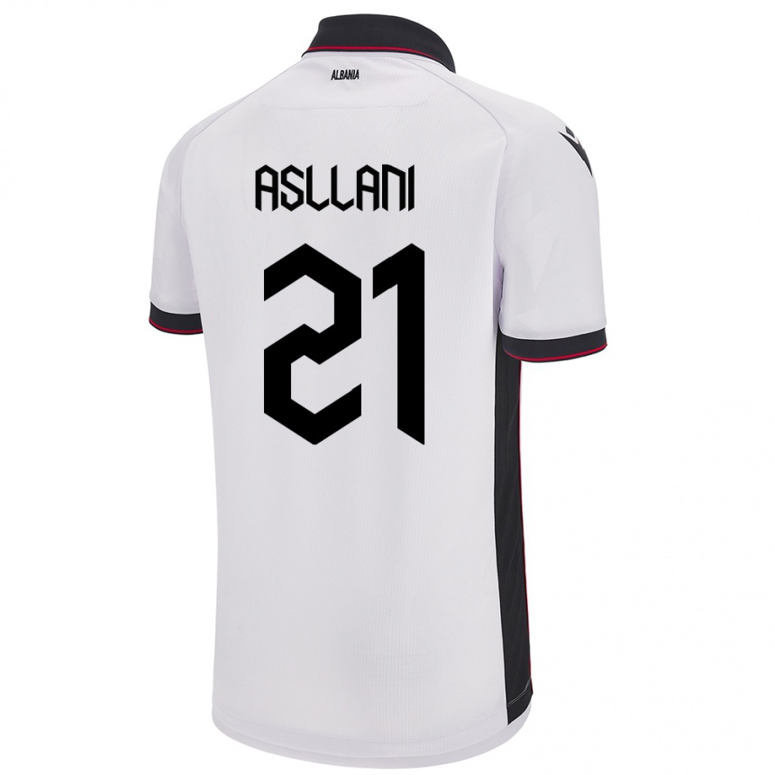 Kids Football Albania Kristjan Asllani #21 White Away Jersey 24-26 T-Shirt