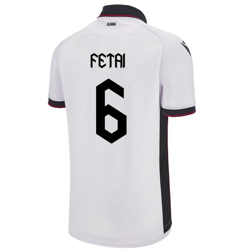 Kids Football Albania Feta Fetai #6 White Away Jersey 24-26 T-Shirt