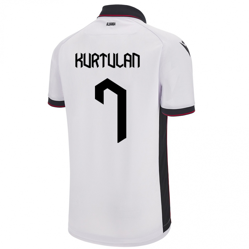 Kids Football Albania Arda Kurtulan #7 White Away Jersey 24-26 T-Shirt