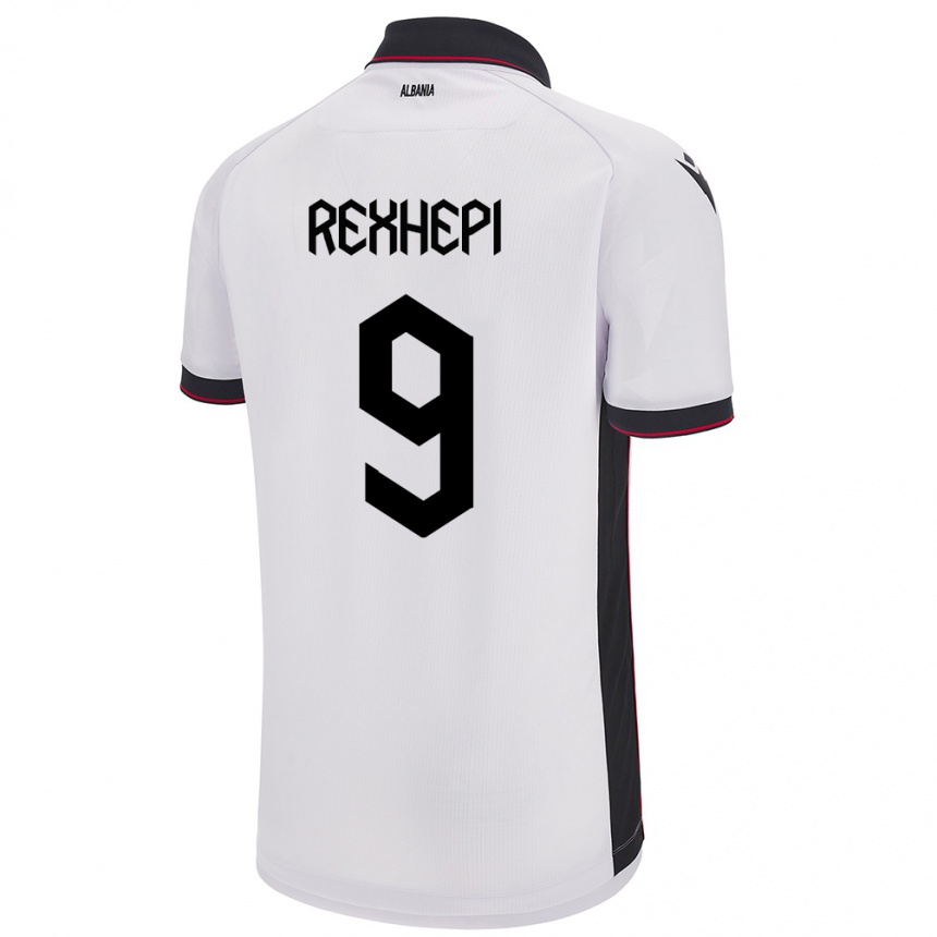 Kids Football Albania Arlind Rexhepi #9 White Away Jersey 24-26 T-Shirt