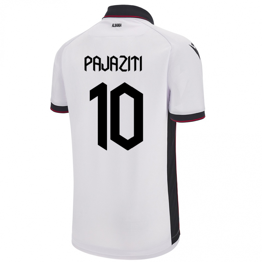 Kids Football Albania Adrion Pajaziti #10 White Away Jersey 24-26 T-Shirt