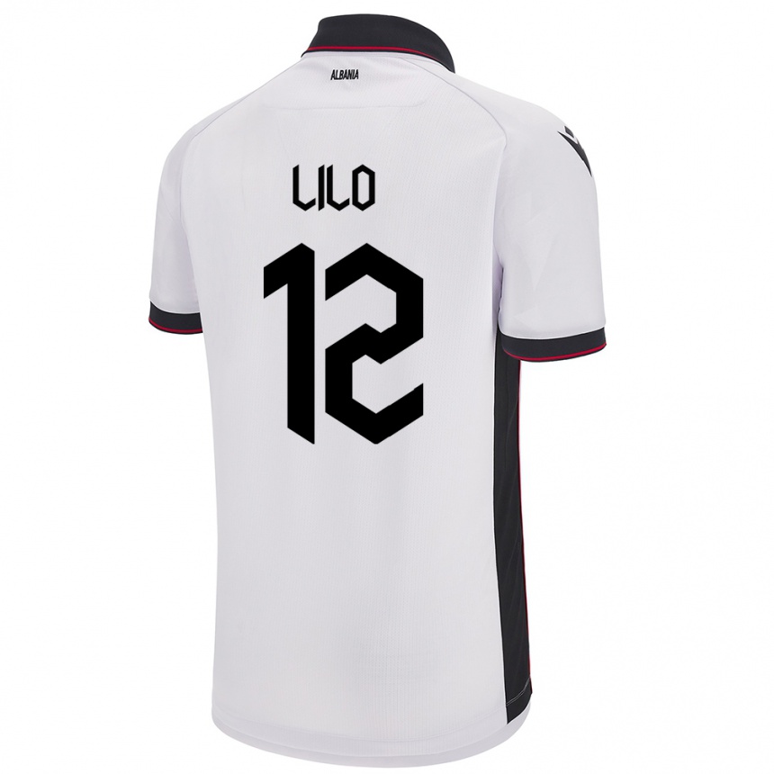 Kids Football Albania Klidman Lilo #12 White Away Jersey 24-26 T-Shirt