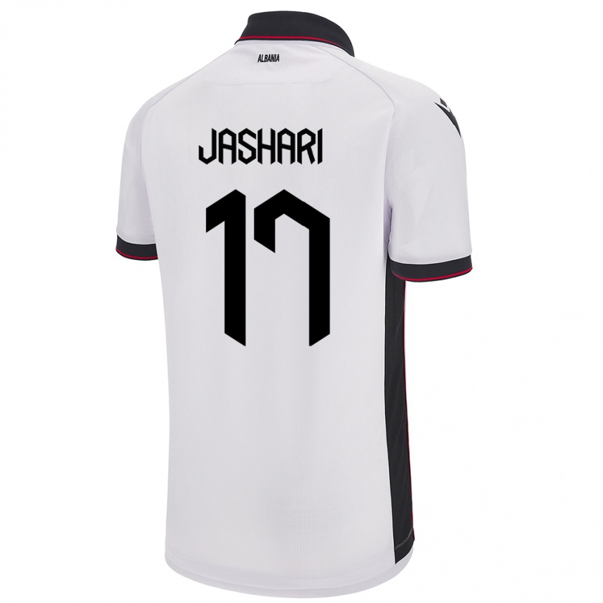 Kids Football Albania Elion Jashari #17 White Away Jersey 24-26 T-Shirt