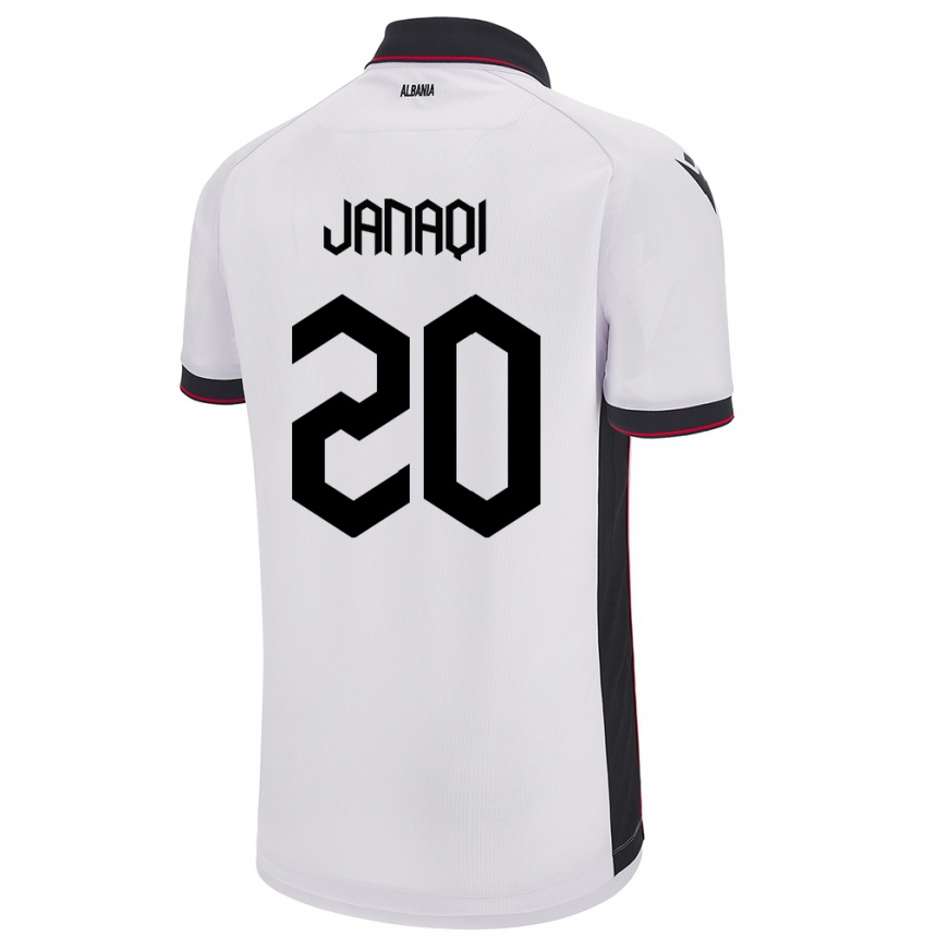 Kids Football Albania Dejvid Janaqi #20 White Away Jersey 24-26 T-Shirt