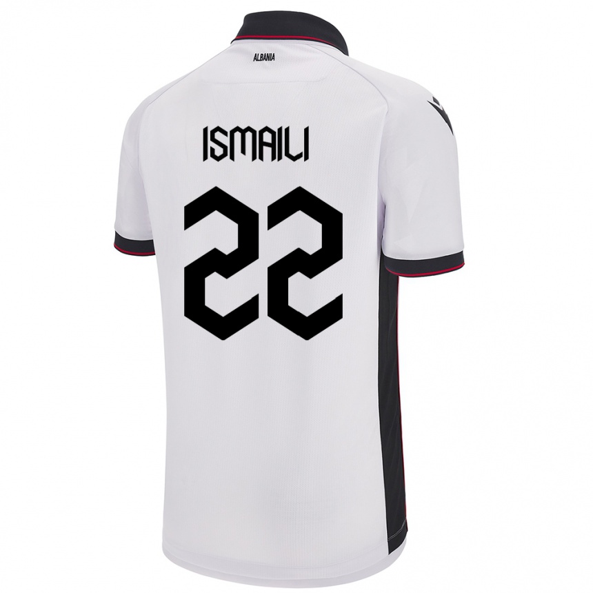 Kids Football Albania Ysni Ismaili #22 White Away Jersey 24-26 T-Shirt