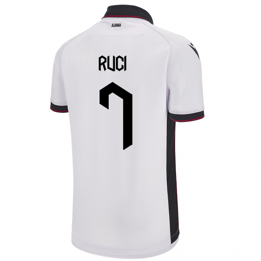 Kids Football Albania Flamur Ruci #7 White Away Jersey 24-26 T-Shirt