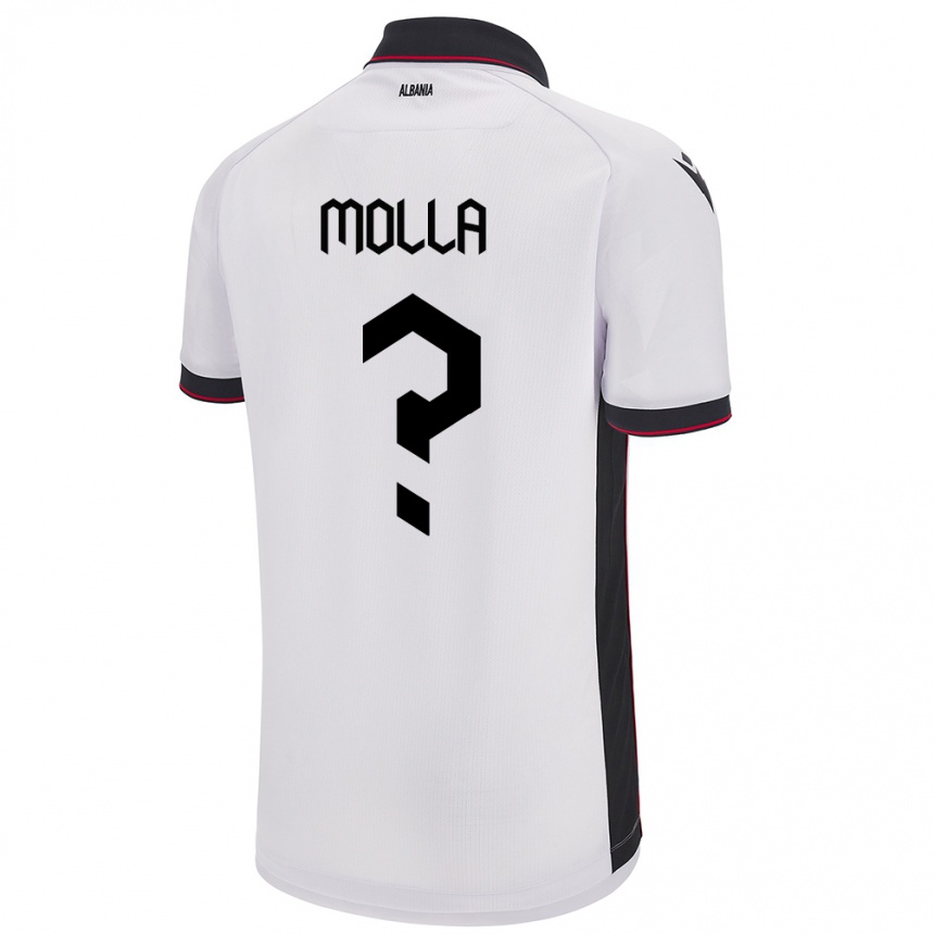 Kids Football Albania Marco Molla #0 White Away Jersey 24-26 T-Shirt