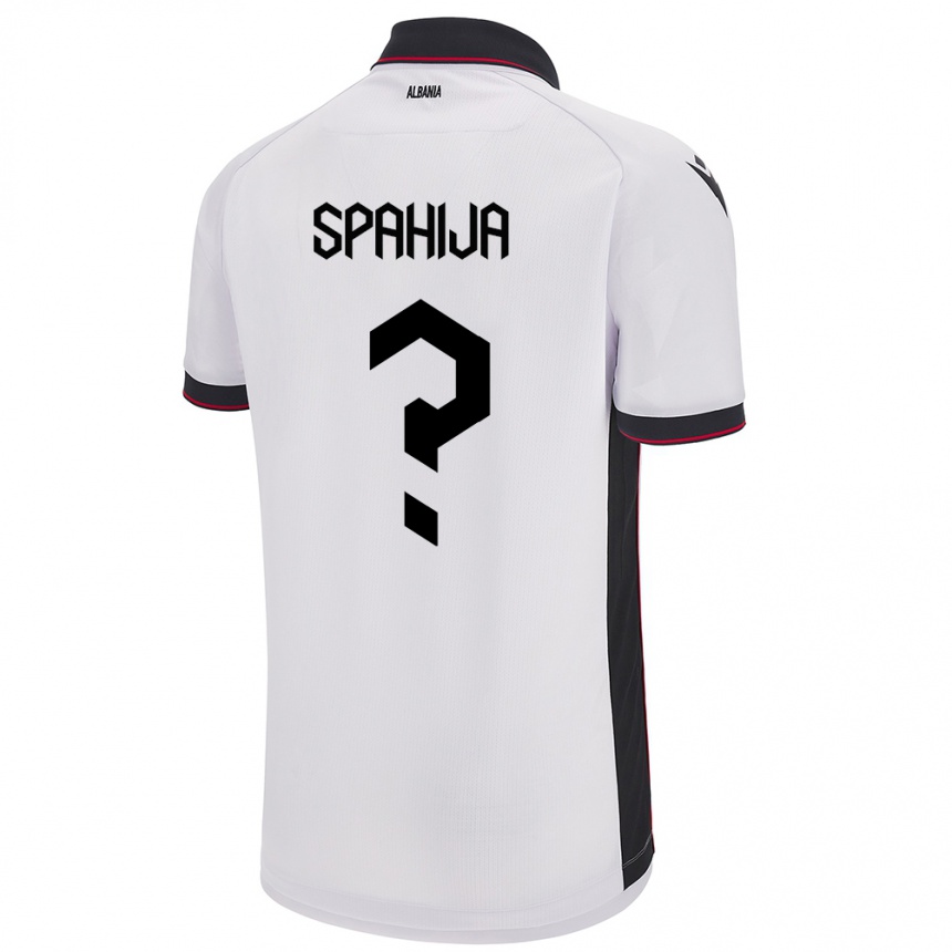 Kids Football Albania Flori Spahija #0 White Away Jersey 24-26 T-Shirt