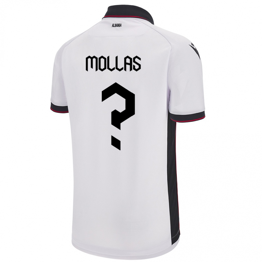 Kids Football Albania Arbi Mollas #0 White Away Jersey 24-26 T-Shirt