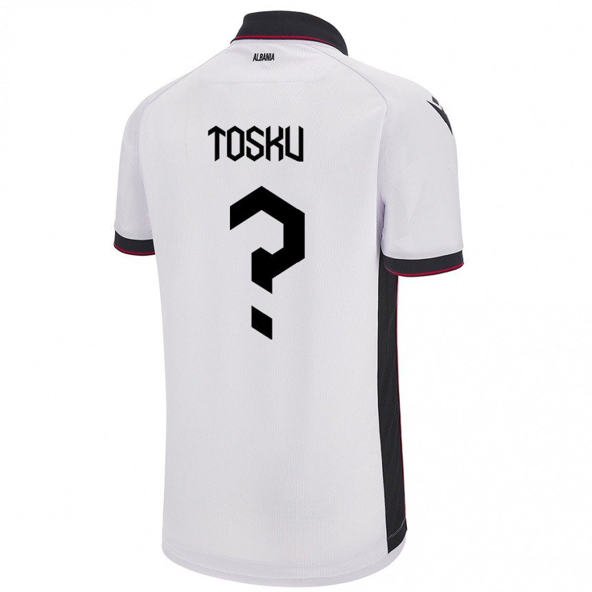 Kids Football Albania Frederik Tosku #0 White Away Jersey 24-26 T-Shirt