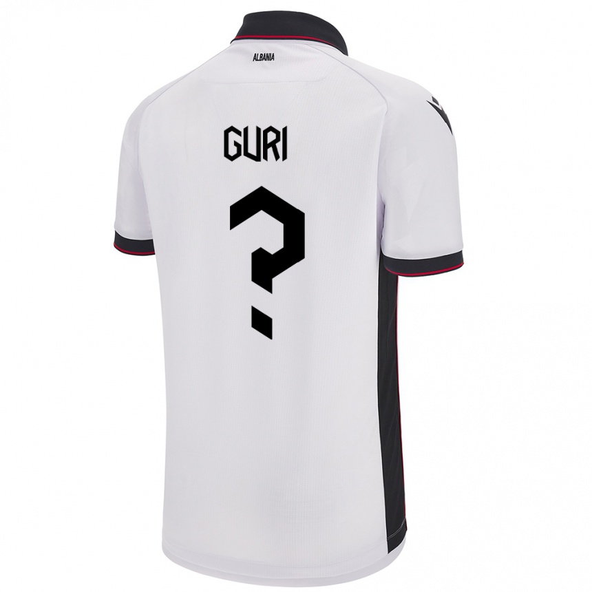 Kids Football Albania Gabriel Guri #0 White Away Jersey 24-26 T-Shirt