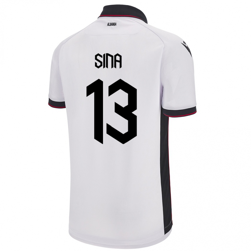 Kids Football Albania Samuele Sina #13 White Away Jersey 24-26 T-Shirt