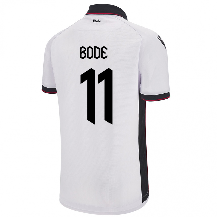 Kids Football Albania Ersi Bode #11 White Away Jersey 24-26 T-Shirt