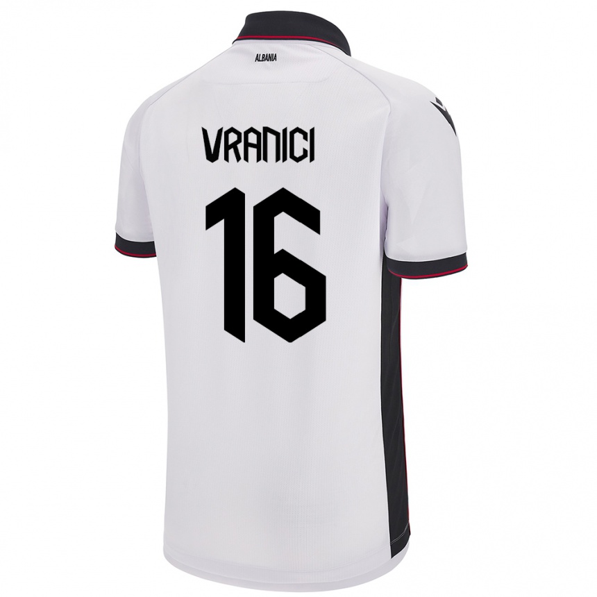 Kids Football Albania Dean Vranici #16 White Away Jersey 24-26 T-Shirt