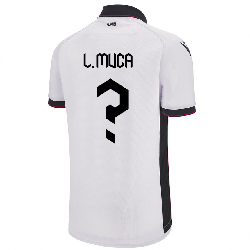 Kids Football Albania Leonard Muca #0 White Away Jersey 24-26 T-Shirt