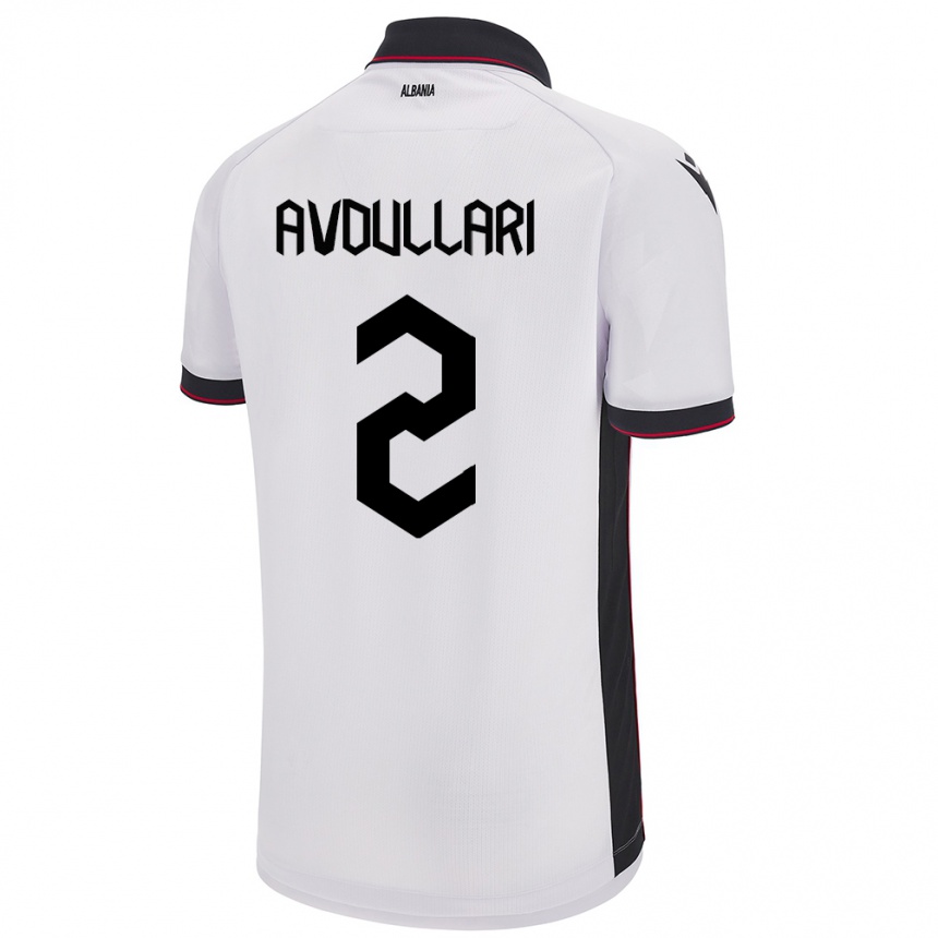 Kids Football Albania Davide Avdullari #2 White Away Jersey 24-26 T-Shirt