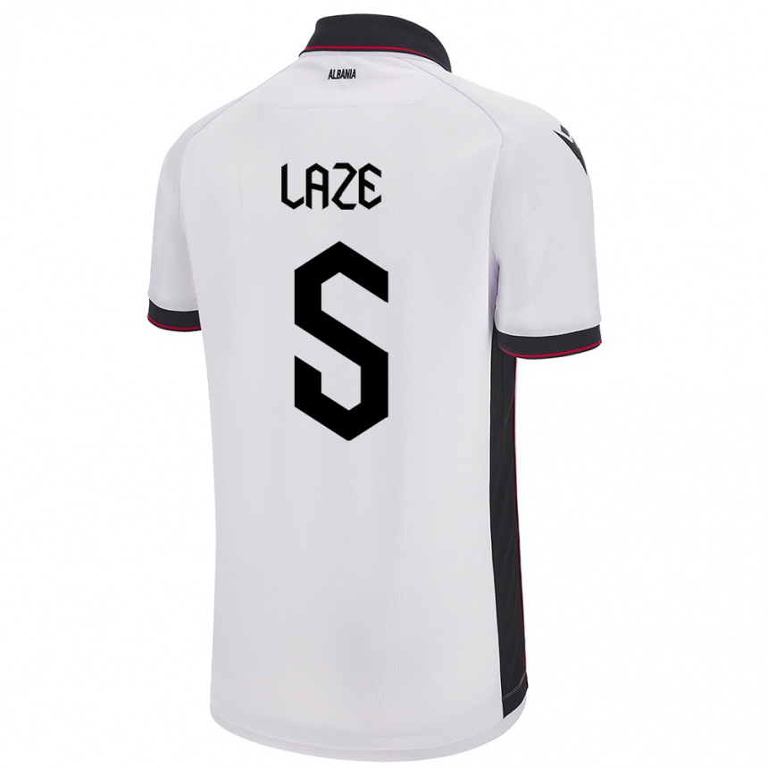 Kids Football Albania Jetmir Laze #5 White Away Jersey 24-26 T-Shirt