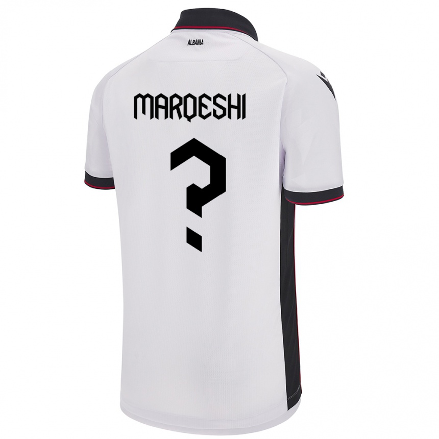 Kids Football Albania Ernesto Marqeshi #0 White Away Jersey 24-26 T-Shirt