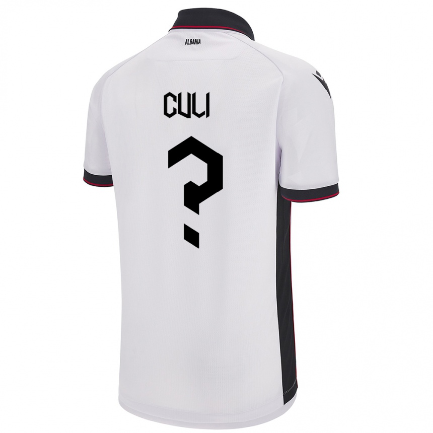 Kids Football Albania Daniel Culi #0 White Away Jersey 24-26 T-Shirt