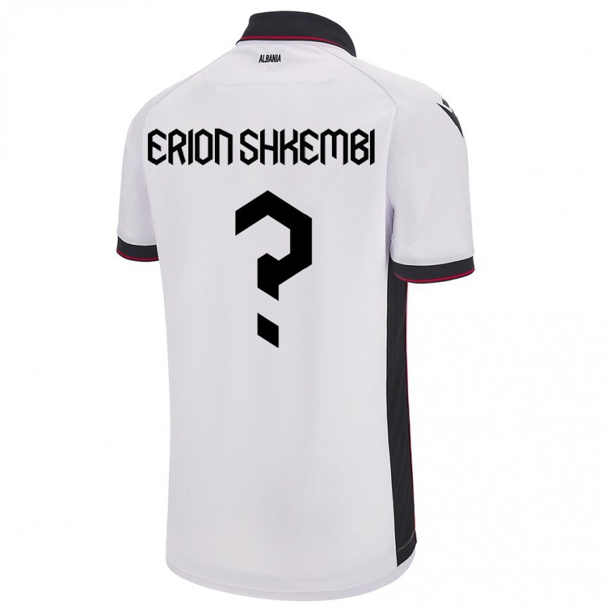 Kids Football Albania Erion Shkembi #0 White Away Jersey 24-26 T-Shirt