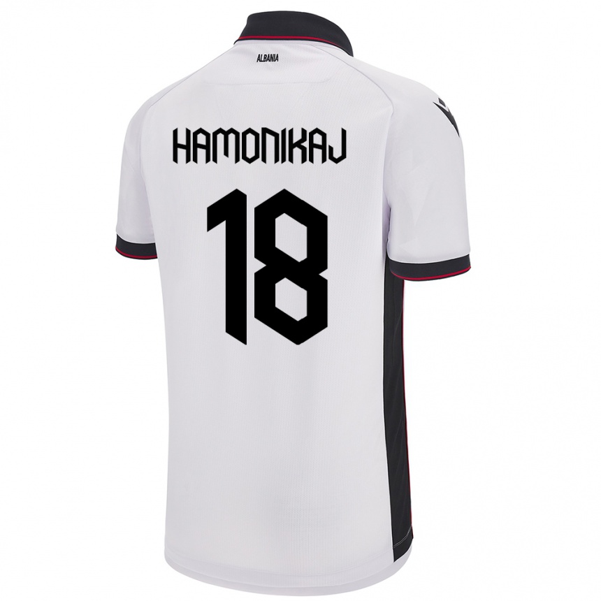 Kids Football Albania Klea Hamonikaj #18 White Away Jersey 24-26 T-Shirt