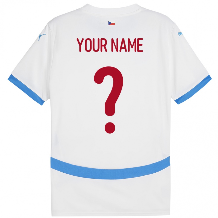 Kids Football Czech Republic Your Name #0 White Away Jersey 24-26 T-Shirt