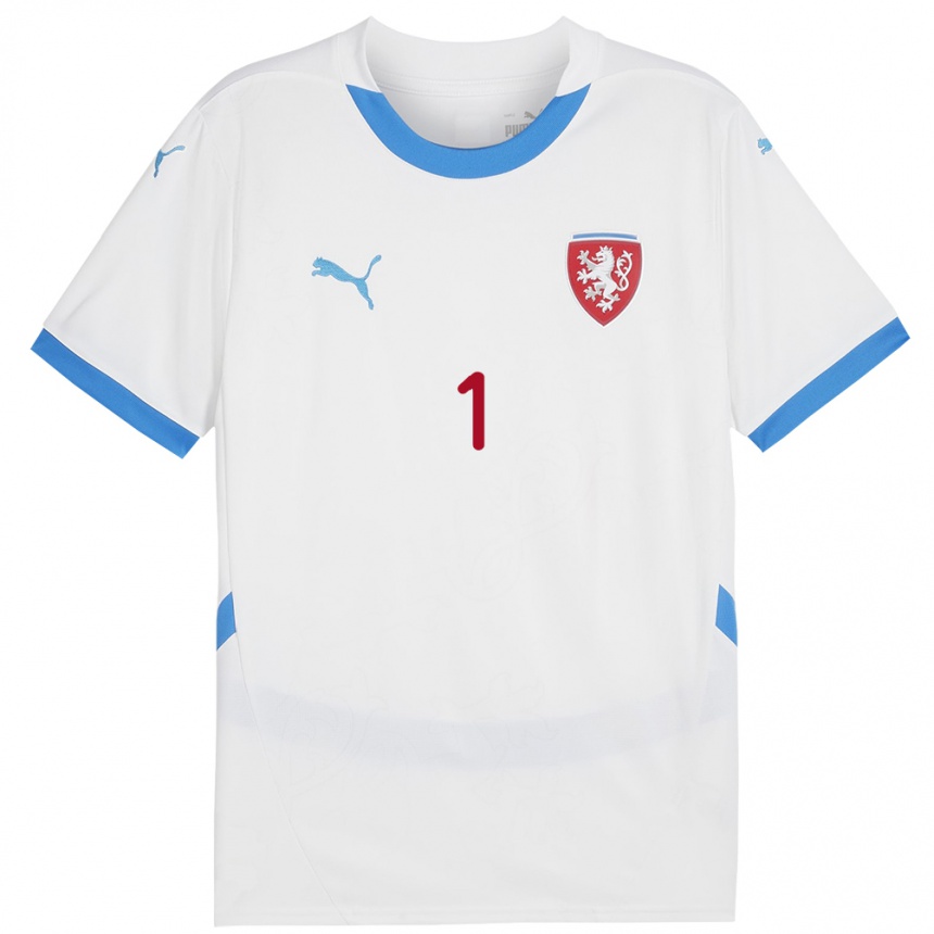 Kids Football Czech Republic Matyas Vagner #1 White Away Jersey 24-26 T-Shirt