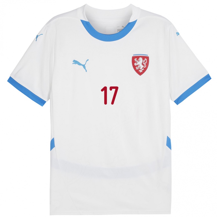 Kids Football Czech Republic Tereza Szewieczková #17 White Away Jersey 24-26 T-Shirt